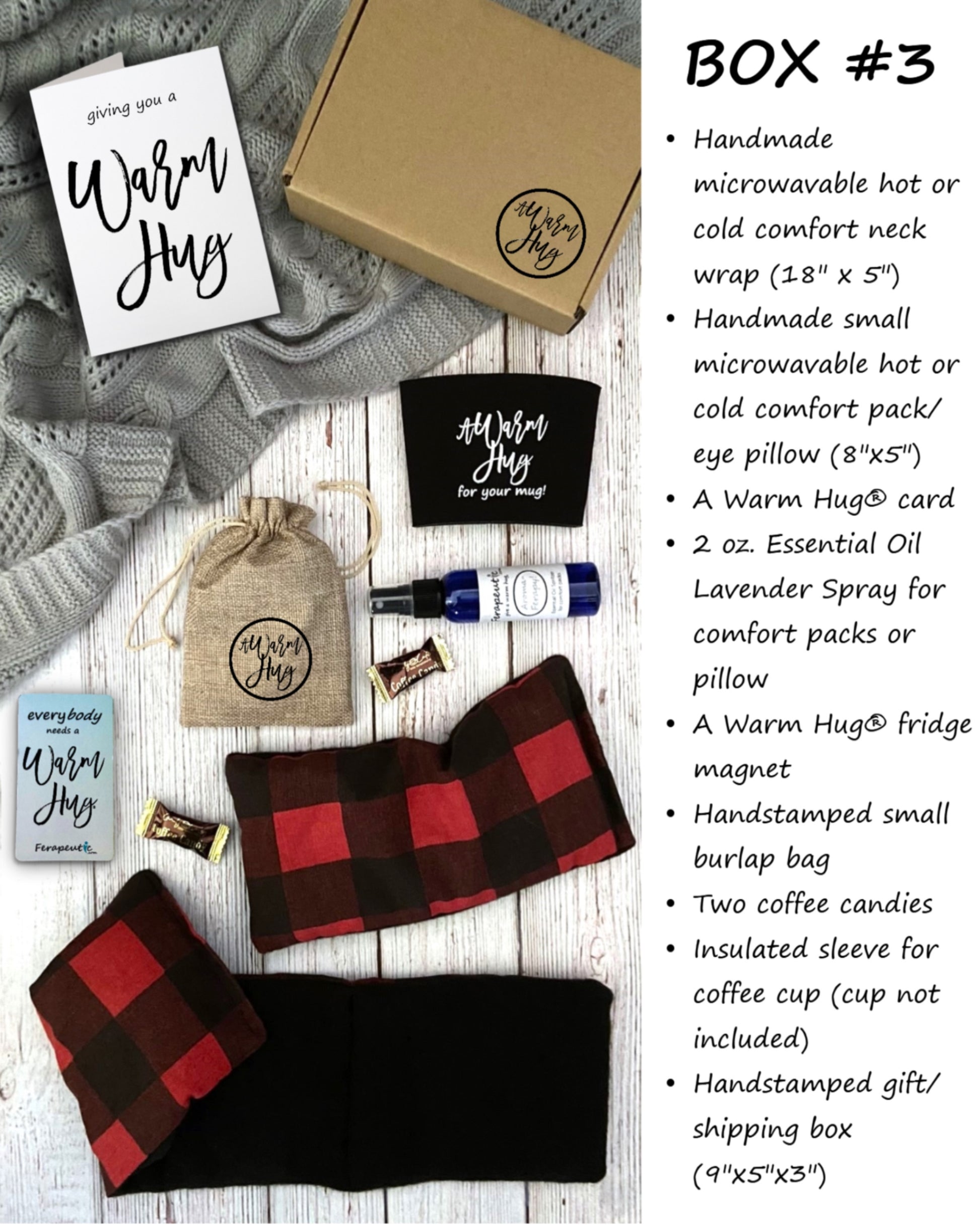Red Plaid small heat pad and neck wrap and warm hug accessories