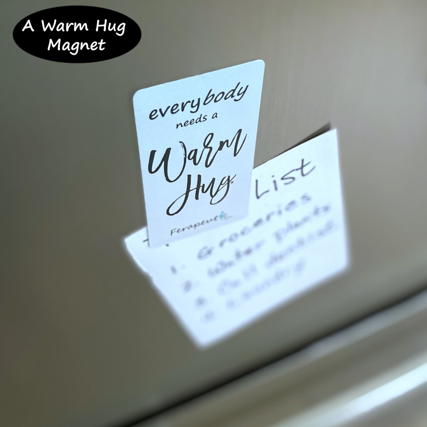 Warm Hug Magnet on Refridgerator