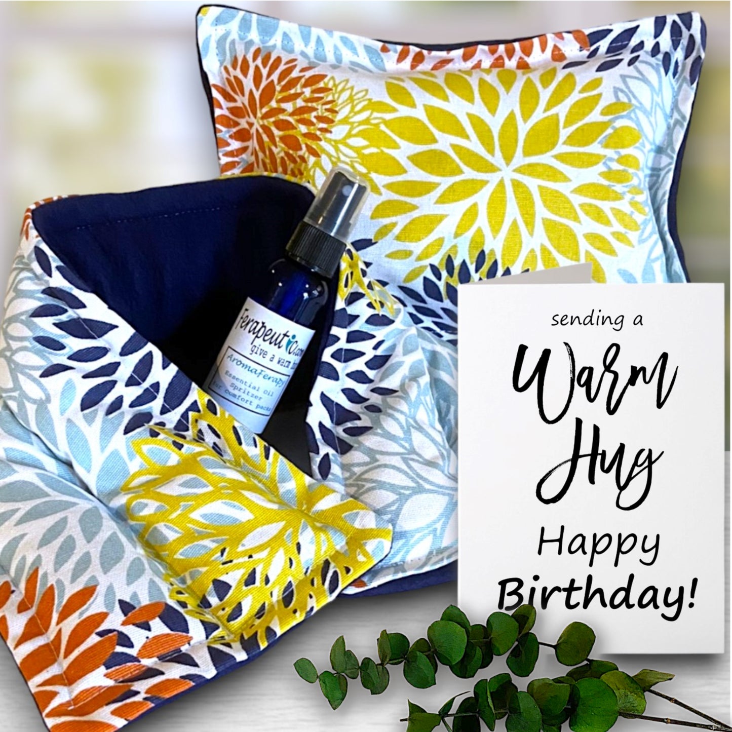 Sending A Warm Hug, Happy Birthday Present, Microwavable Heating Pads for Warm Birthday Wishes