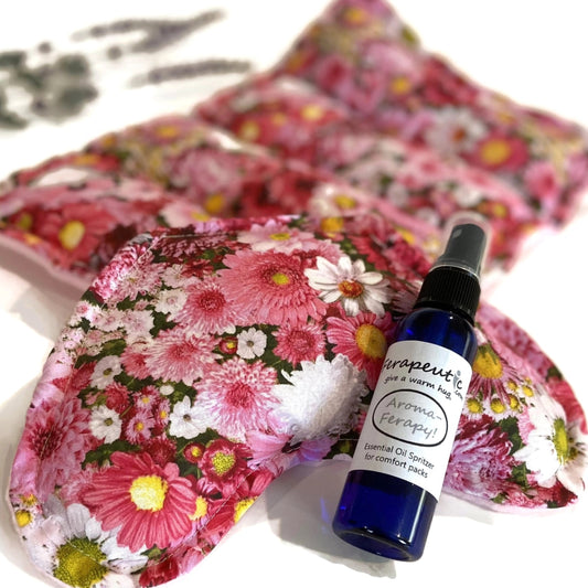 Hot Cold Pack with Coordinating Eye Pillow for Cramps, Muscle Aches, Fibroids, Headache and More