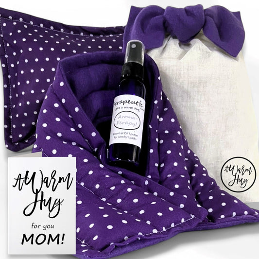 Warm Hug for You Mom Gift Set – Mother's Day Comfort Care Package, Microwave Heat Pads or Cold Packs