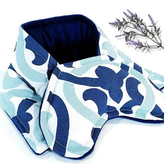 Neck Wrap with Eye Pillow, Microwavable Freezable Coordinating Kit for Soothing Therapy