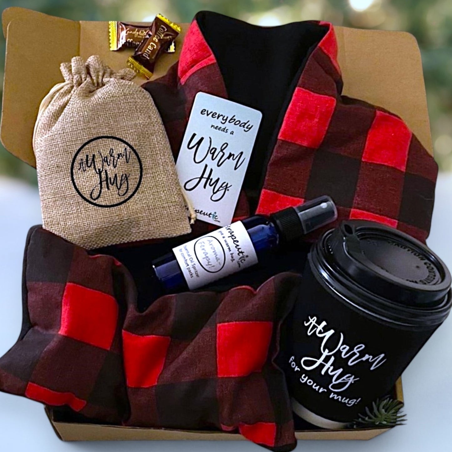 Red Plaid Christmas Hot Cold Pack Gift Box, Give A Warm Hug for Cozy Holiday Cheer