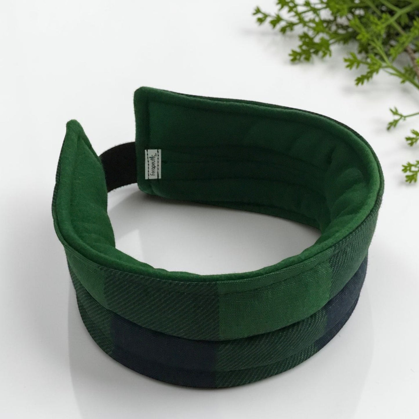 Headband Hot or Cold: Headache, TMJ Wrap with Hook and Loop Closure - Flax Seed and Rice Filling - Flexible Two-Channel Design