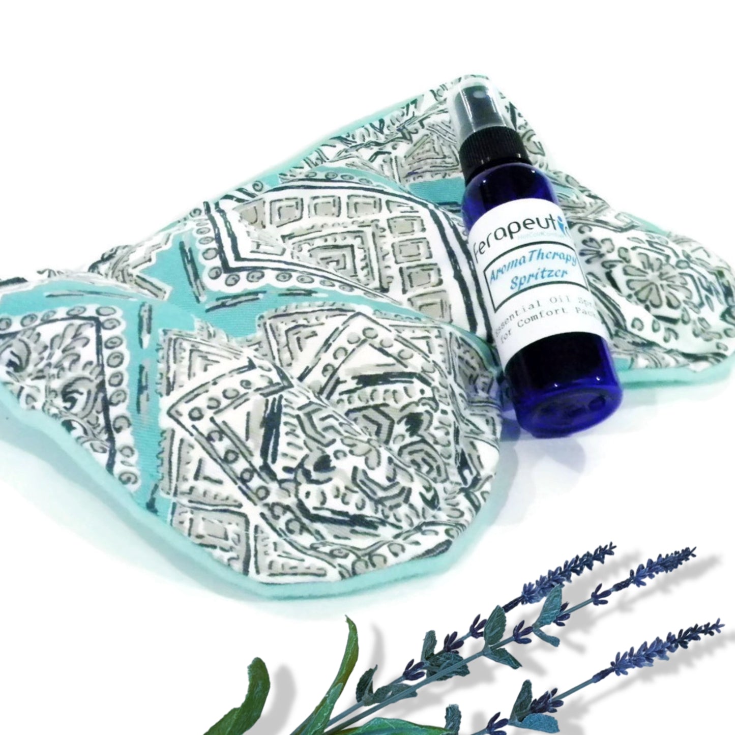Large Sinus Pack with Natural Ingredients and Scented Spritzer, Eucalyptus Lavender or Chamomile Essential Oil